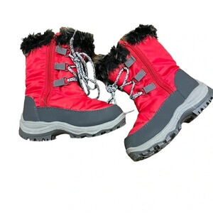 Apres by Lamo Kids Teeluride Faux fur Zip up Girls Boots Winter Snow Size 13